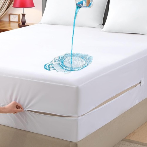 King mattress protector white - king,