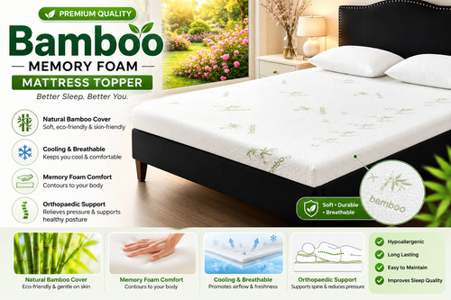 Bamboo memory foam mattress - bamboo,