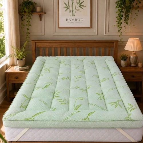 Bamboo mattress topper 10cm - bamboo,
